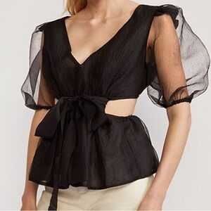 Cynthia Rowley Gracie Organza Cut Out Top